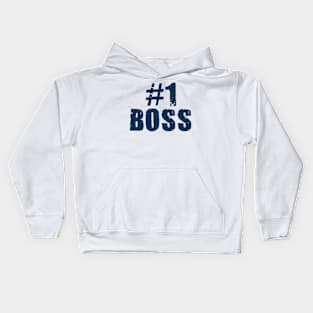 #1 boss grunge style graphic design Kids Hoodie